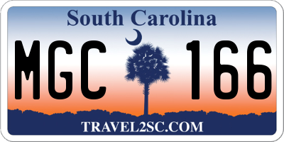 SC license plate MGC166