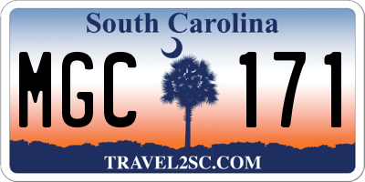 SC license plate MGC171