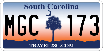 SC license plate MGC173