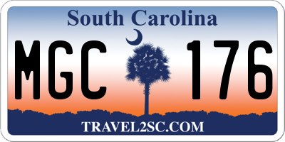 SC license plate MGC176
