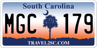 SC license plate MGC179