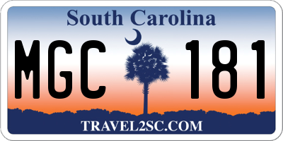 SC license plate MGC181
