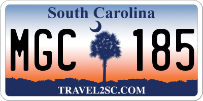 SC license plate MGC185