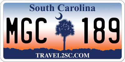 SC license plate MGC189