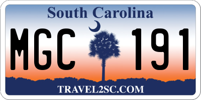 SC license plate MGC191