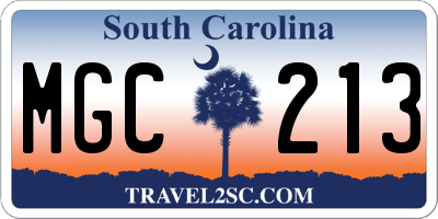 SC license plate MGC213
