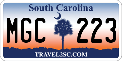 SC license plate MGC223