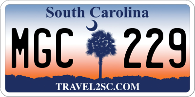 SC license plate MGC229