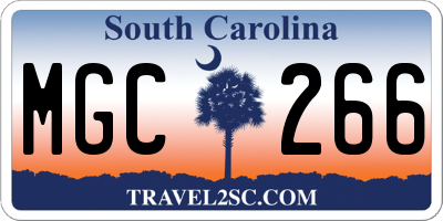 SC license plate MGC266