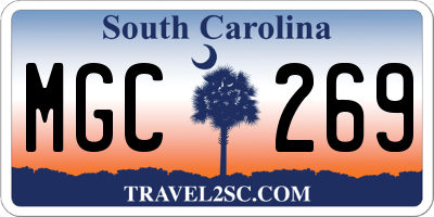 SC license plate MGC269