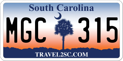 SC license plate MGC315