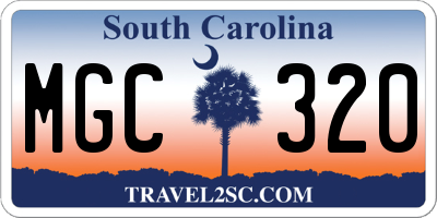 SC license plate MGC320