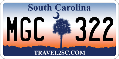 SC license plate MGC322