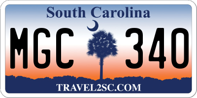 SC license plate MGC340