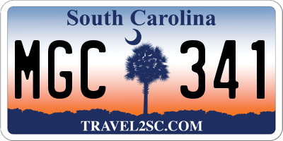SC license plate MGC341