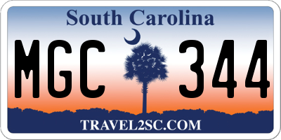 SC license plate MGC344