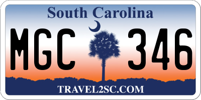 SC license plate MGC346