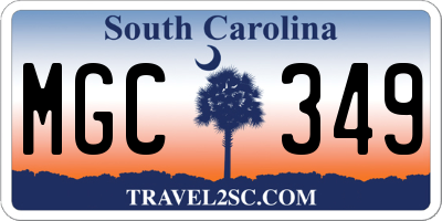 SC license plate MGC349