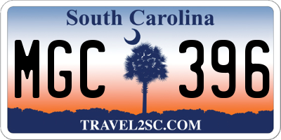 SC license plate MGC396
