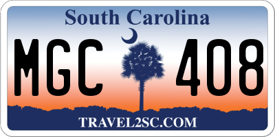 SC license plate MGC408