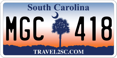 SC license plate MGC418