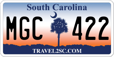 SC license plate MGC422
