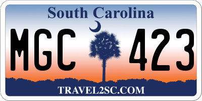 SC license plate MGC423