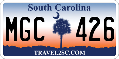 SC license plate MGC426