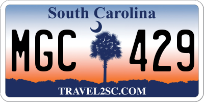 SC license plate MGC429