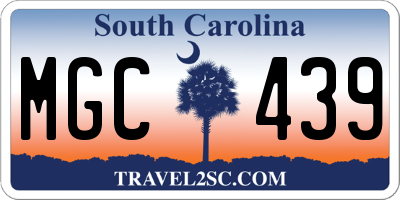 SC license plate MGC439
