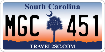 SC license plate MGC451