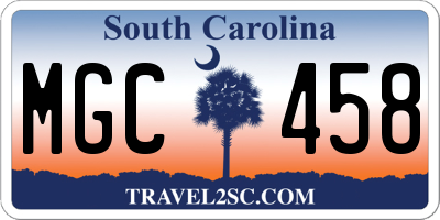 SC license plate MGC458