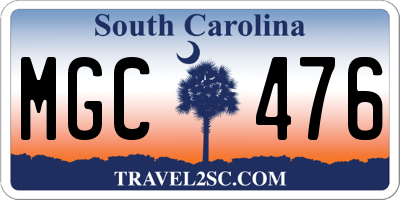 SC license plate MGC476