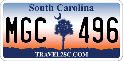 SC license plate MGC496