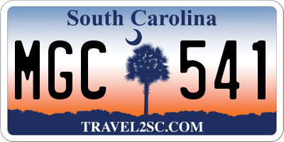 SC license plate MGC541