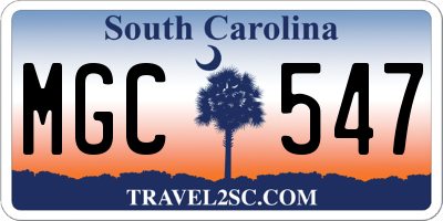 SC license plate MGC547