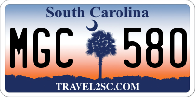 SC license plate MGC580