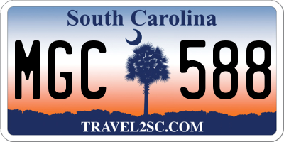 SC license plate MGC588
