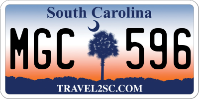SC license plate MGC596