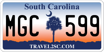 SC license plate MGC599