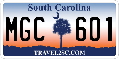 SC license plate MGC601
