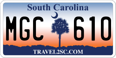 SC license plate MGC610