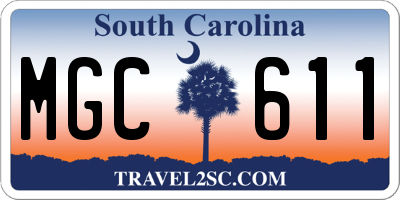 SC license plate MGC611