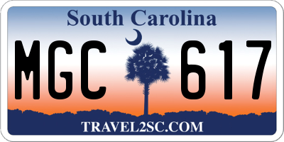 SC license plate MGC617