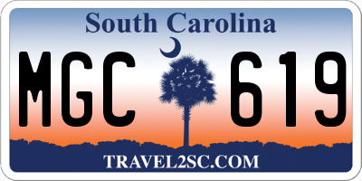 SC license plate MGC619