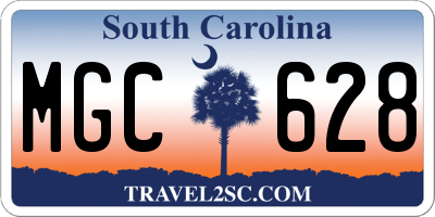 SC license plate MGC628