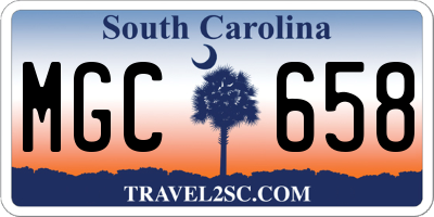 SC license plate MGC658