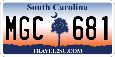 SC license plate MGC681