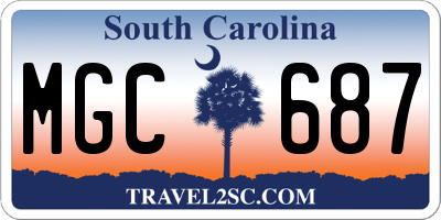 SC license plate MGC687
