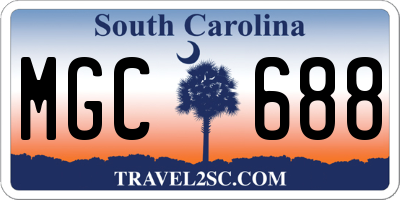 SC license plate MGC688